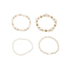 Women's Elegant Faux Pearl Bracelet With Love Charm Simple Fashion Resin Jewelry Accessory