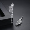 Women's Elegant Floral Stud Earrings With Zircon Accents Electroplated Copper Fashion Jewelry