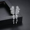 Women's Elegant Floral Stud Earrings With Zircon Accents Electroplated Copper Fashion Jewelry