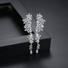 Women's Elegant Floral Stud Earrings With Zircon Accents Electroplated Copper Fashion Jewelry