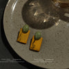Women's Elegant Geometric Acrylic Earrings With Electroplated Finish Retro Fashion Statement Earrings