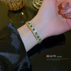Women's Elegant Geometric Alloy Bracelet With Square Diamond Style Detail Fashion Light Luxury Jewelry