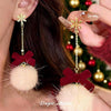 Women's Elegant Geometric Bow And Snowflake Drop Earrings With Silver Posts Electroplated Alloy Design Refined Statement Jewelry