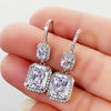 Women's Elegant Geometric Copper Earrings With Zircon
