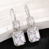 Women's Elegant Geometric Copper Earrings With Zircon