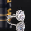 Women's Elegant Geometric Copper Oval Zircon Ring