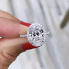 Women's Elegant Geometric Copper Oval Zircon Ring