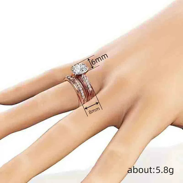 Women's Elegant Geometric Copper Rings With Zirconia Design
