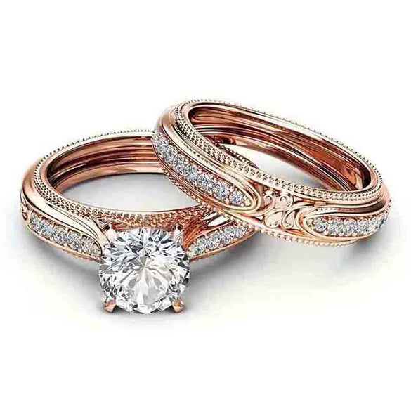 Women's Elegant Geometric Copper Rings With Zirconia Design