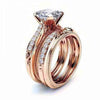 Women's Elegant Geometric Copper Rings With Zirconia Design