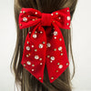 Women's Elegant Geometric Fabric Rhinestone Diamond Spring Clip Hair Tie Accessories