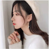 Women's Elegant Geometric Faux Pearl Long Tassel Earrings With Stainless Steel Ear Needles Electroplated Fashion Jewelry