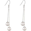 Women's Elegant Geometric Faux Pearl Long Tassel Earrings With Stainless Steel Ear Needles Electroplated Fashion Jewelry