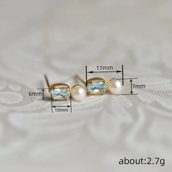 Women's Elegant Geometric Imitation Pearl Copper Electroplated Earrings