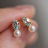 Women's Elegant Geometric Imitation Pearl Copper Electroplated Earrings