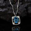 Women's Elegant Geometric Jewelry 925 Sterling Silver Inlaid Natural Topaz Pendant Necklace
