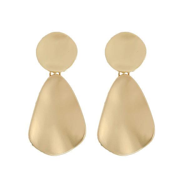 Women's Elegant Geometric Metal Drop Earrings Fashion Statement Pendant Jewelry With Exaggerated Design For Wholesale
