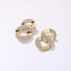 Women's Elegant Geometric Metal Earrings With Micro Inlaid Zircon Electroplated Minimal Fashion Jewelry