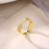 Women's Elegant Geometric Open Zircon Ring Adjustable Mobius Cross Style Fashion Jewelry