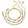 Women's Elegant Geometric Square Zirconia Stainless Steel Bracelet With 18K Gold Vacuum Plating