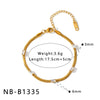 Women's Elegant Geometric Square Zirconia Stainless Steel Bracelet With 18K Gold Vacuum Plating