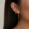 Women's Elegant Geometric Zircon Stainless Steel Water Drop Tassel Earrings With Electroplated Finish