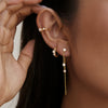 Women's Elegant Geometric Zircon Stainless Steel Water Drop Tassel Earrings With Electroplated Finish