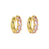 Women's Elegant Green Gem Geometric Earrings In Goldtone Electroplated Copper Jewelry