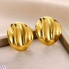 Women's Elegant Light Luxury Titanium Steel Earrings With Bow Pattern And 18K Gold Plated Electroplating Design