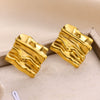 Women's Elegant Light Luxury Titanium Steel Earrings With Bow Pattern And 18K Gold Plated Electroplating Design
