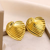Women's Elegant Light Luxury Titanium Steel Earrings With Bow Pattern And 18K Gold Plated Electroplating Design
