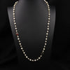 Women's Elegant Natural Pearl Long Pendant Necklace With Geometric Plaid Pattern And Bamboo Chain 18K Real Gold Electroplated
