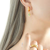 Women's Elegant Non Fading Jewelry Set With Green Aventurine Pendant Titanium Steel Material And Electroplating Design