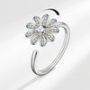 Women's Elegant Rotating Copper Flower Ring With Electroplating