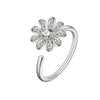 Women's Elegant Rotating Copper Flower Ring With Electroplating