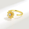 Women's Elegant Rotating Copper Flower Ring With Electroplating