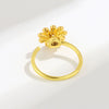 Women's Elegant Rotating Copper Flower Ring With Electroplating