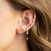 Women's Elegant Silver Needle And Copper Butterfly Flower Tassel Earrings With Zircon Electroplated Geometric Dangle Design