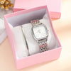 Women's Elegant Simple Alloy Strip Quartz Round Watch Bracelet