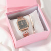 Women's Elegant Simple Alloy Strip Quartz Round Watch Bracelet