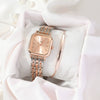 Women's Elegant Simple Alloy Strip Quartz Round Watch Bracelet