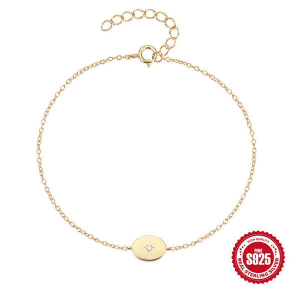 Women's Elegant Simple Daily All Match 925 Sterling Silver Pearl Diamond Spacer Bracelet With Geometric Pattern And Pearl Inlaid