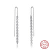 Women's Elegant Simple Fanshaped Geometric Silver Tassel Long Ear Line Earrings With Electroplating