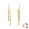 Women's Elegant Simple Fanshaped Geometric Silver Tassel Long Ear Line Earrings With Electroplating