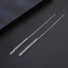 Women's Elegant Simple Fanshaped Geometric Silver Tassel Long Ear Line Earrings With Electroplating
