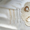 Women's Elegant Simple Tassel Long Chain Earrings S925 Silver Needle Real Gold Plated Geometric Style