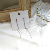 Women's Elegant Simple Tassel Long Chain Earrings S925 Silver Needle Real Gold Plated Geometric Style