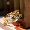 Women's Elegant Square Geometric Inlaid Copper Ring With Zirconia French Old Money Style