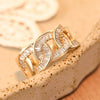 Women's Elegant Square Geometric Inlaid Copper Ring With Zirconia French Old Money Style