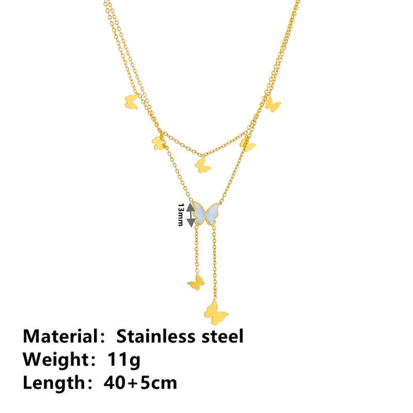 Women's Elegant Stainless Steel Butterfly Anklet